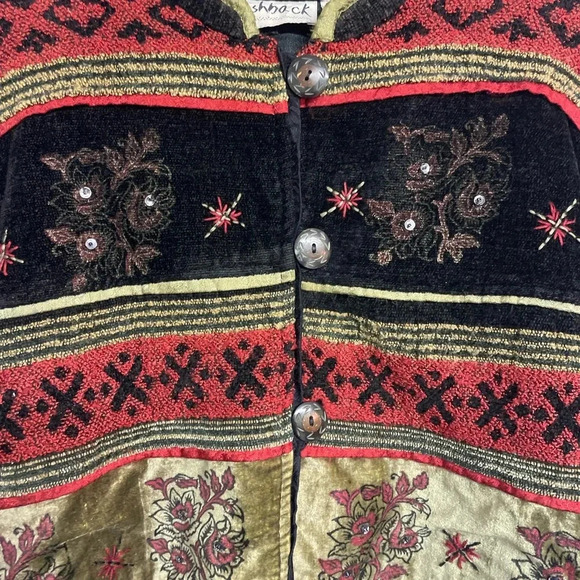 Flashback Front Button Jacket Black Rust - Picture 4 of 7